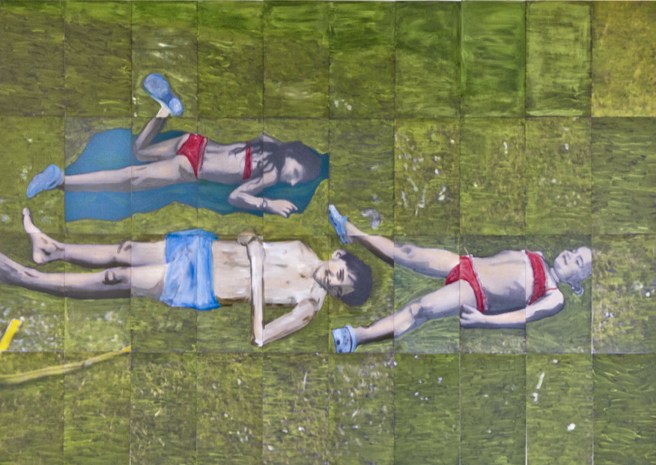 Dizzy, 2014 120 X 210 cm Huile et impression sur papier 