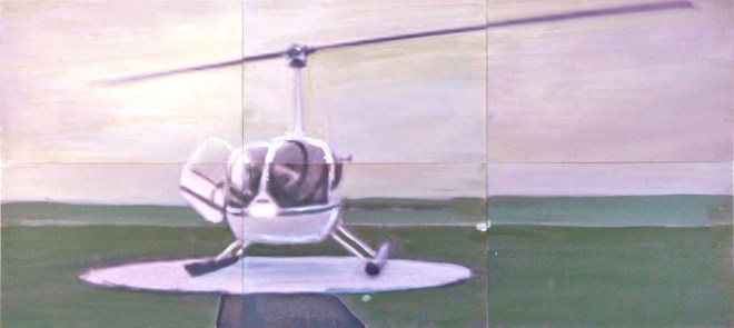 Paysage en 6 2015 42 x 90 cm Huile et impression sur papier