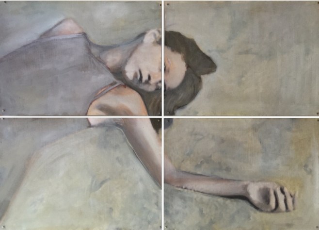 Crime Scene 1 2015 Huile et impression sur papier 43x61